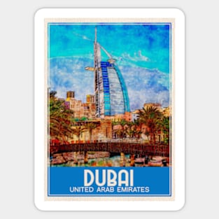 Travel Art Dubai United Arab Emirates Sticker